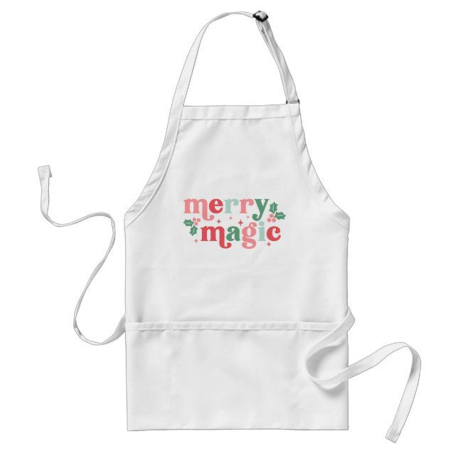 Merry Magic - Colourful Holiday Typography Standard Apron (Front)