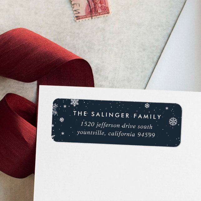 Merry Magic | Holiday Snowflake Return Address Return Address Label (Creator Uploaded)