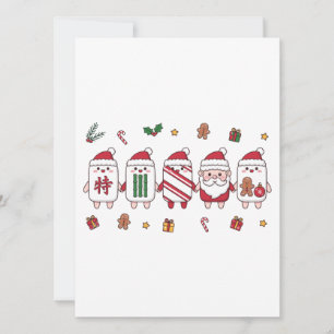 Merry Mahjong Christmas Cute Tile Character Xmas Invitation