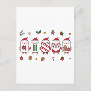 Merry Mahjong Christmas Cute Tile Character Xmas Invitation Postcard