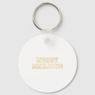 Merry Mahjong Christmas Mahj Holiday Party Women M Key Ring