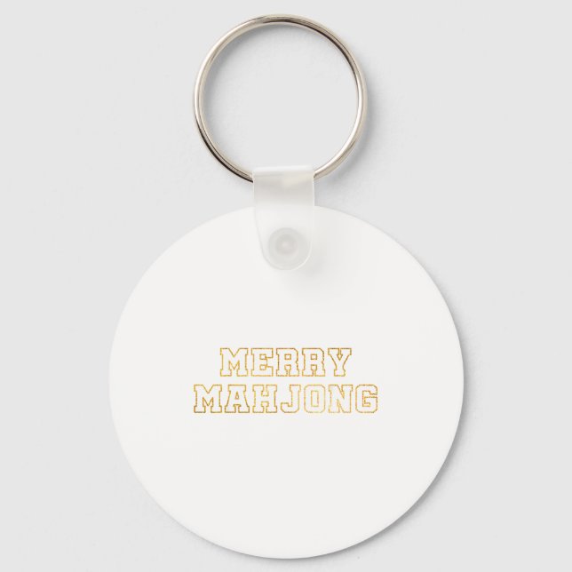 Merry Mahjong Christmas Mahj Holiday Party Women M Key Ring (Front)