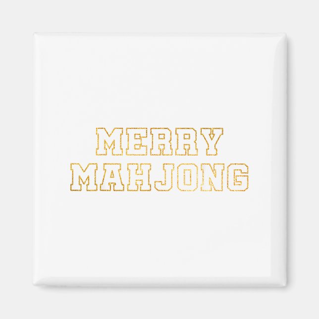 Merry Mahjong Christmas Mahj Holiday Party Women M Magnet (Front)