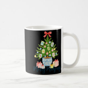 Merry Mahjong Christmas Tree Chinoiserie Holiday  Coffee Mug