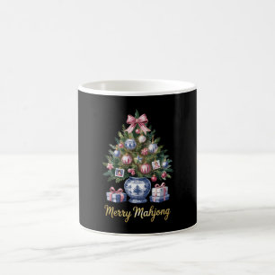 Merry Mahjong Christmas Tree Holiday Vase Xmas Coffee Mug