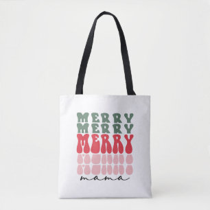 Merry Mama Mother Mum Festive Christmas Tote Bag