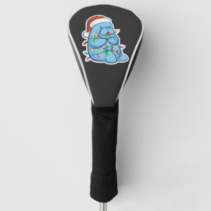 Merry Manatee Christmas Sea Cow Santa Hat Xmas Golf Head Cover