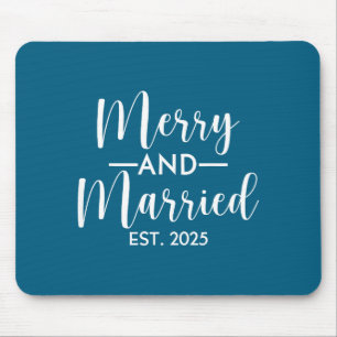 Merry Married 2025 Christmas Couples Design Mouse Pad