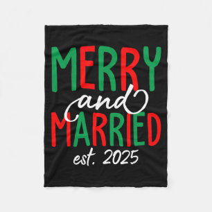 Merry Married 2025 Xmas Christmas Scripture Art Fleece Blanket