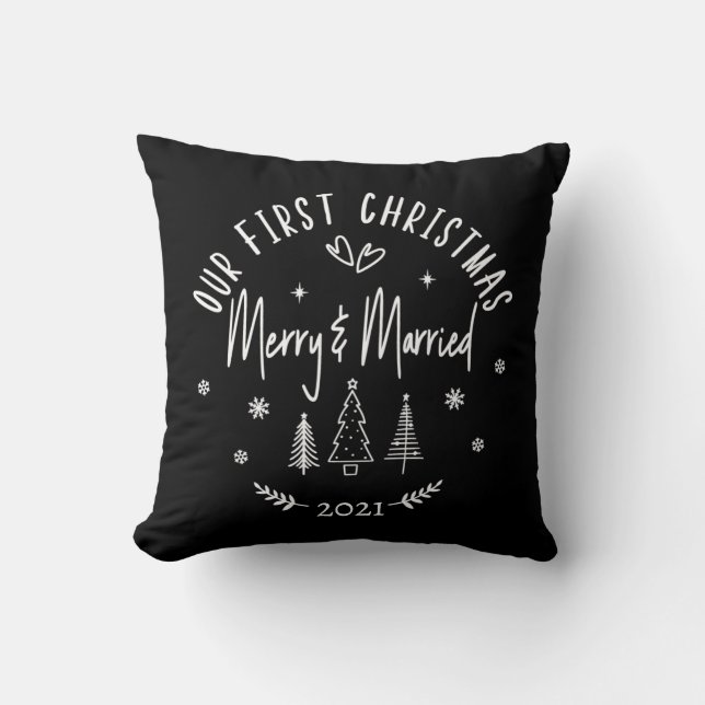 Merry & Married Christmas  Cushion (Front)