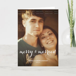 Merry Married Christmas Photo White Script Holiday