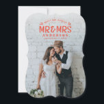 Merry & married christmas wedding photo card<br><div class="desc">Merry & married christmas wedding photo card. Announce your happy news in style this holiday season with this wedding announcement and christmas / holiday photo card. Change the background colour to suit your photograph. Part of a collection.</div>