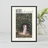 Merry Married Elegant Minimal Christmas Photo