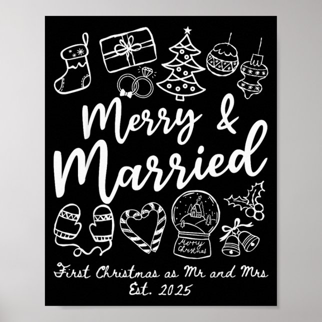 Merry Married First Christmas As Mr And Mrs 2025 N Poster (Front)