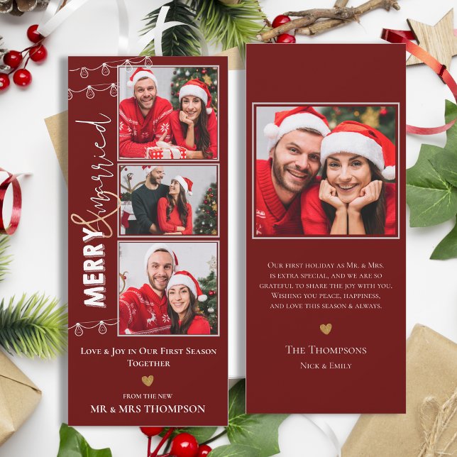 Merry Married Newlywed Christmas Holiday Card (Merry Married Newlywed Christmas Holiday Card)