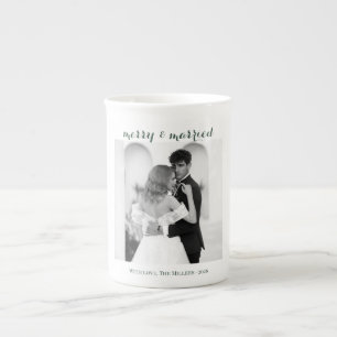 Merry & Married - Personalised Newlywed Christmas Bone China Mug
