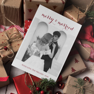 Merry & Married - Personalised Newlywed Christmas Holiday Card