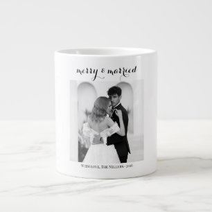 Merry & Married - Personalised Newlywed Christmas Large Coffee Mug