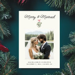 Merry & Married Personalised Newlywed Wedding Holiday Card<br><div class="desc">Announce your new chapter in festive style with the Merry & Married Personalised Holiday Wedding Announcement Card! This elegant card features a custom photo, a personal message on the back, and a charming mistletoe painting, blending modern design with a touch of romance. It’s the perfect way to celebrate your first...</div>