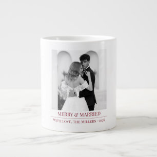 Merry & Married - Personalized Newlywed Christmas  Large Coffee Mug