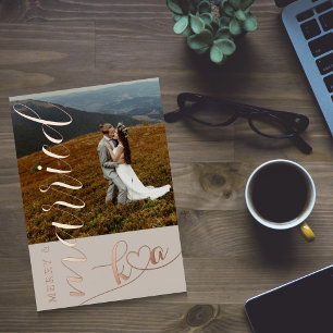 Merry & Married Wedding Foil Holiday Card