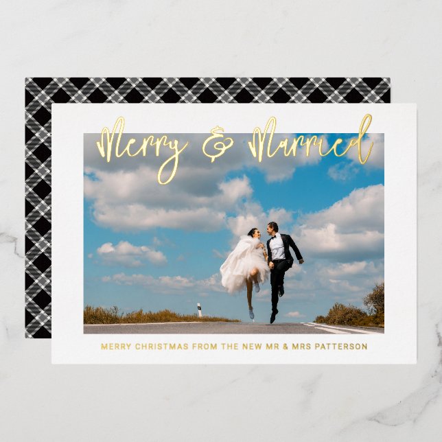 Merry & Married Wedding Mr & Mrs First Christmas (Front/Back)