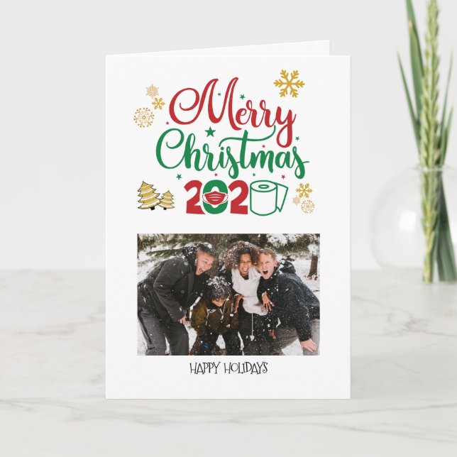 Merry & Masked Christmas 2020 | Photo Holiday Card (Front)