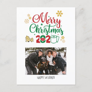 Merry & Masked Christmas 2020   Photo Holiday Postcard