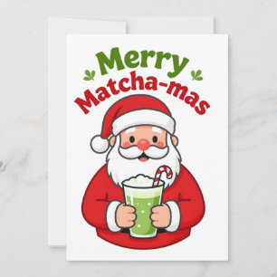 Merry Matchamas Matcha Xmas Christmas Santa  Card