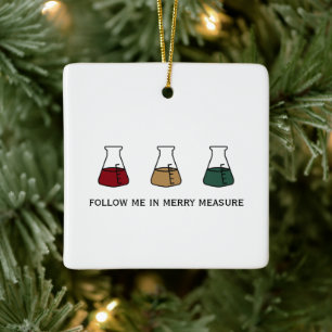 Merry Measure Chemistry Science Erlenmeyer Holiday Ceramic Ornament