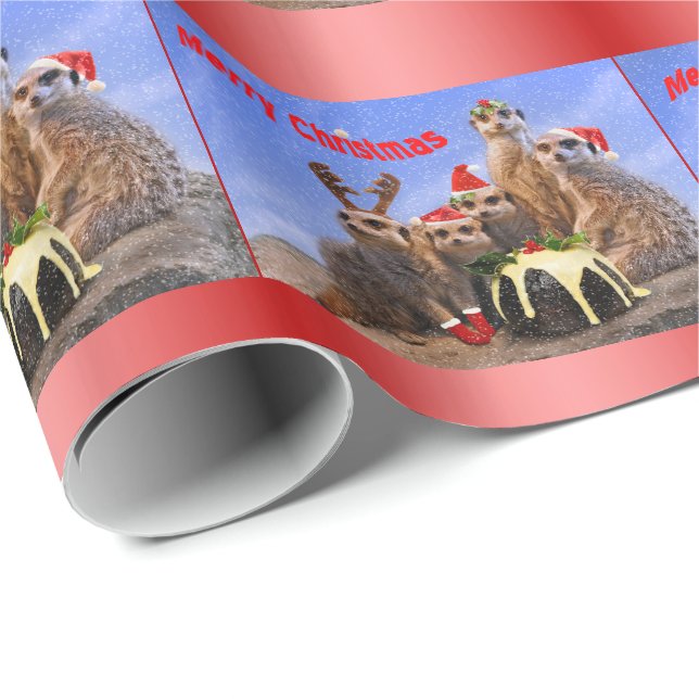 Merry Meerkats Wrapping Paper - Christmas (Roll Corner)