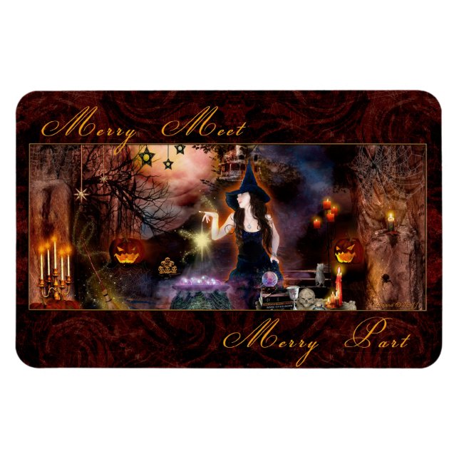 Merry Meet Merry Part Magickal Witch Magnet (Horizontal)