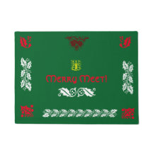 Merry Meet Pagan Yule Seasonal Doormat