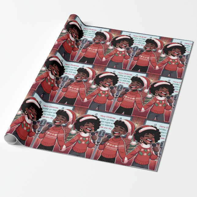 Merry Melodies- Christmas Wrapping Paper (Unrolled)