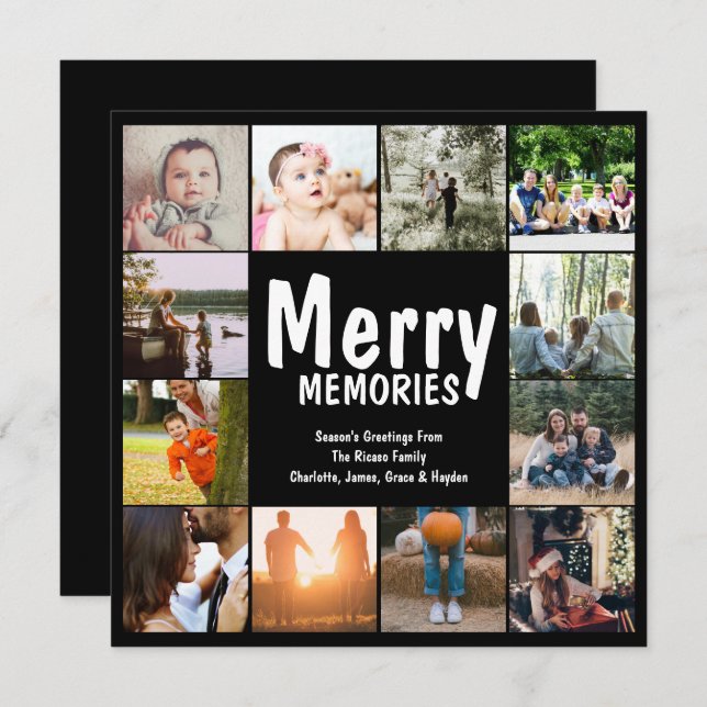 Merry Memories 12 Photo Template Christmas (Front/Back)