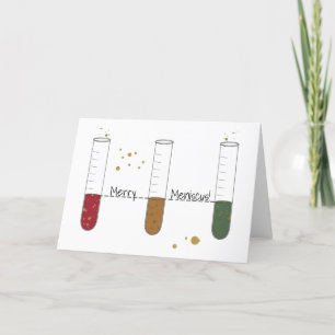 Merry Meniscus Chem Science Test Tube Christmas Holiday Card