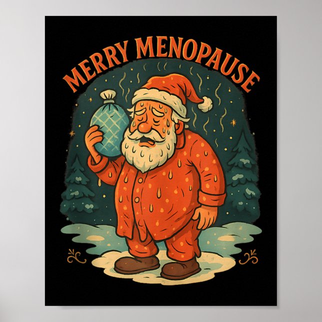 Merry Menopause Funny Santa Meme Tank Top  Poster (Front)