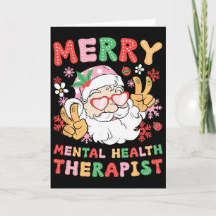 Merry Mental Health Therapist Christmas Xmas Party Card