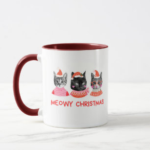 Merry Meow Christmas Cat Design. Mug