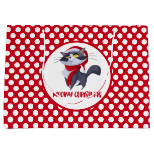 Merry Meowy Christmas Cat Gift Bag
