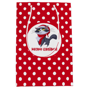 Merry Meowy Christmas Cat Gift Bag
