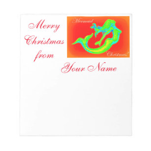 Merry Mermaid Christmas Notepad