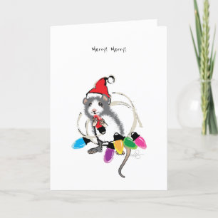 Merry! Merry! Christmas Mouse Holiday Card