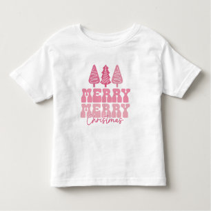 Merry Merry Christmas - Pink Holiday Design Toddler T-Shirt