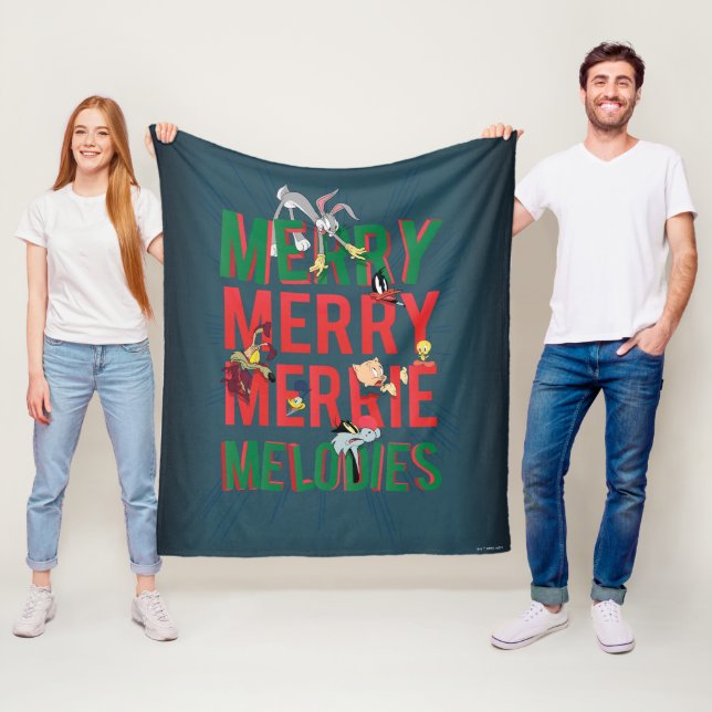Merry Merry MERRIE MELODIES™ Fleece Blanket (In Situ)