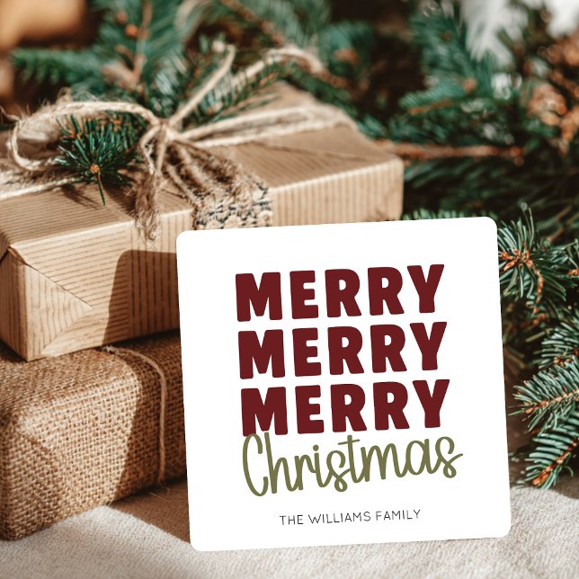 Merry Merry Merry Christmas Custom Holiday Card (Creator Uploaded)