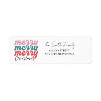 Merry Merry Merry Christmas  Return Address Label