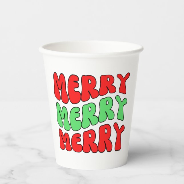 Merry Merry Merry    Paper Cups (Front)