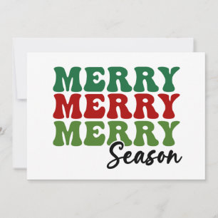 Merry Merry Merry Season - Retro Holiday Art Card