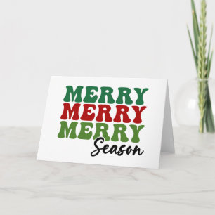 Merry Merry Merry Season - Retro Holiday Art Card